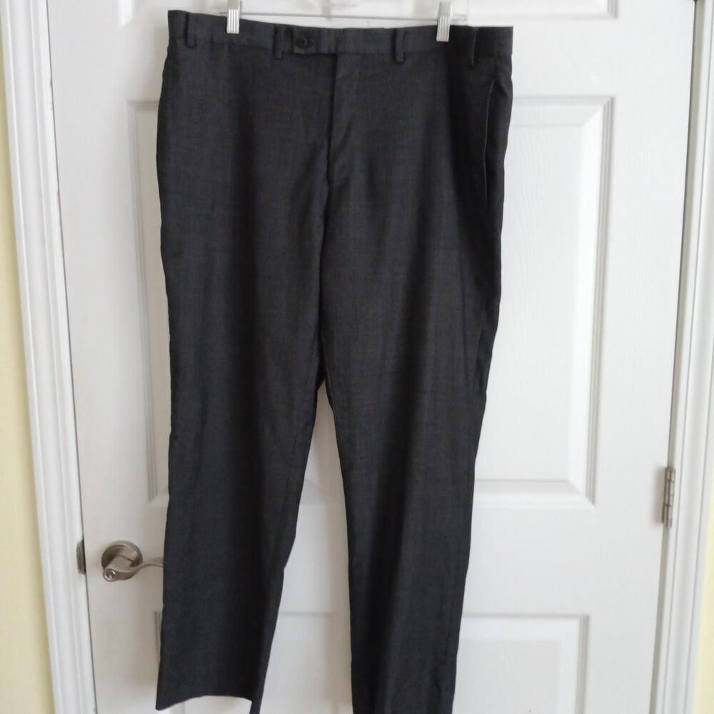 Claiborne Men's Charcoal Grey Wool Blend Dress Pants Trousers 38x30